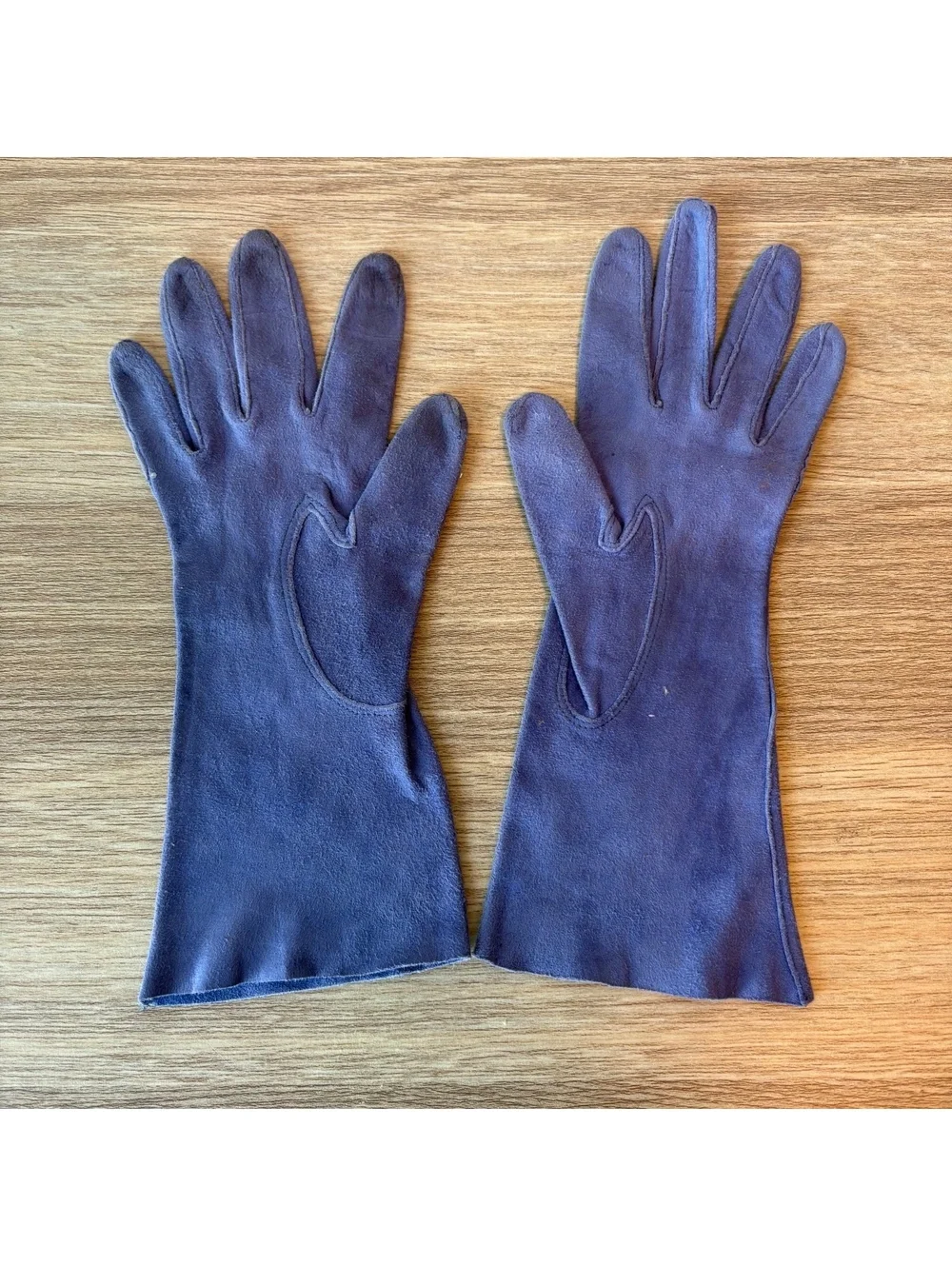 Vintage Purple Suede Gloves Dainty Retro Formal Wedding Tea Party Costume